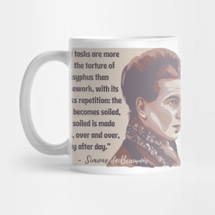 Simone de Beauvoir Portrait and Quote Mug